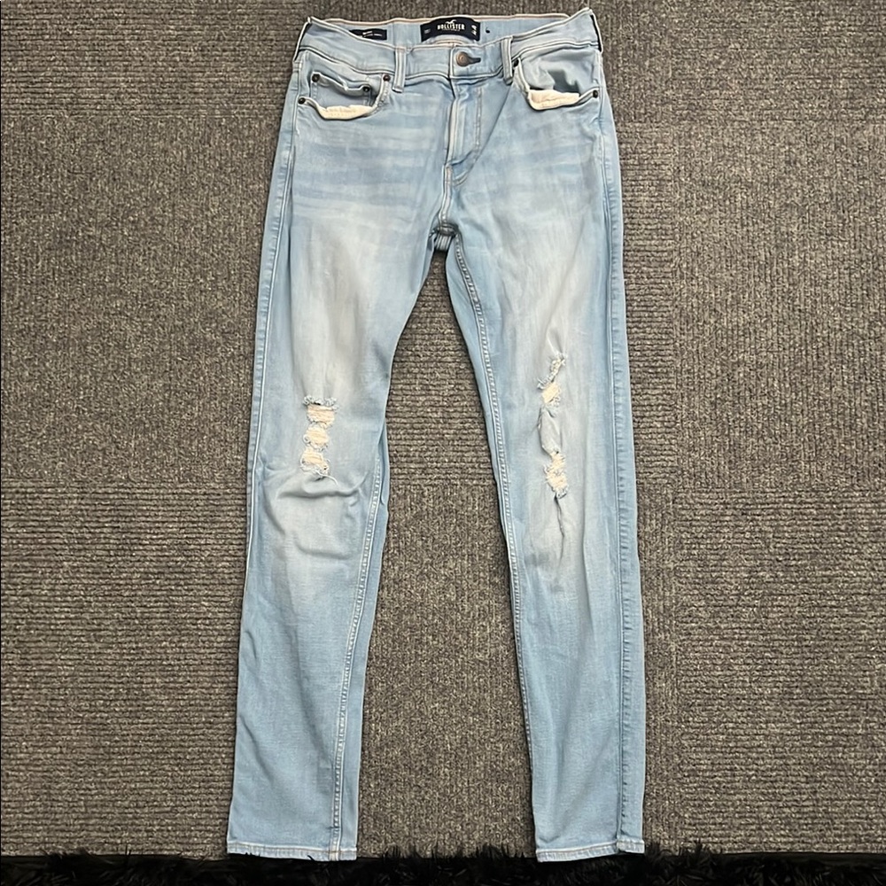 Light Blue Distressed Men's Jeans